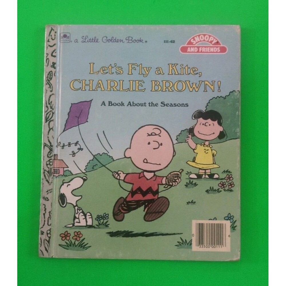 Vintage Let's Fly A Kite, Charlie Brown 1987 A Little Golden Book